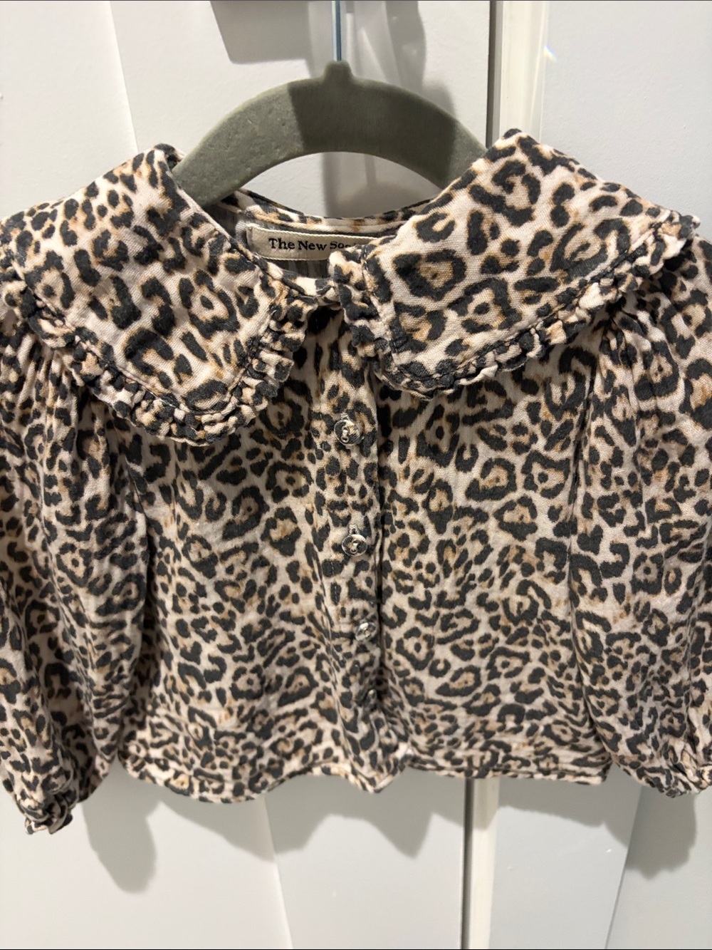 The New Society Kids Leopard Print Blouse - Beige & Black